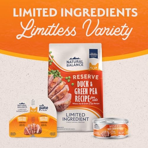 Natural Balance Limited Ingredient Reserve Duck & Sweet Potato Pate in Broth Wet Cat Food, 2.6 oz.