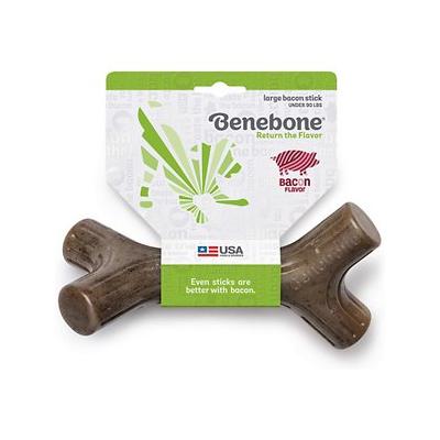 Benebone Bacon Stick Real Bacon Dog Chew Toy, Large