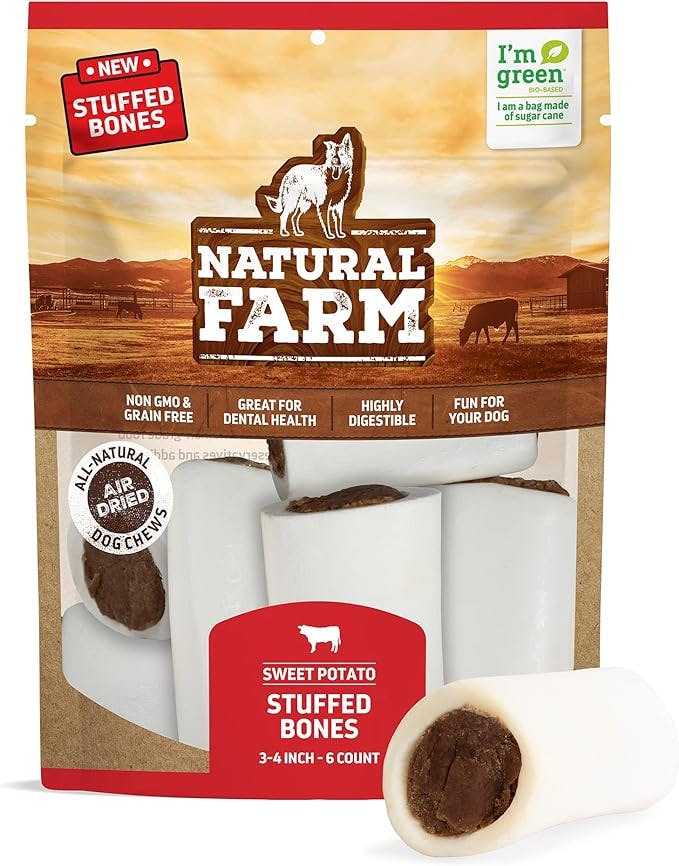 Natural Farm Sweet Potato Filled Dog Bone, 3-4 in.