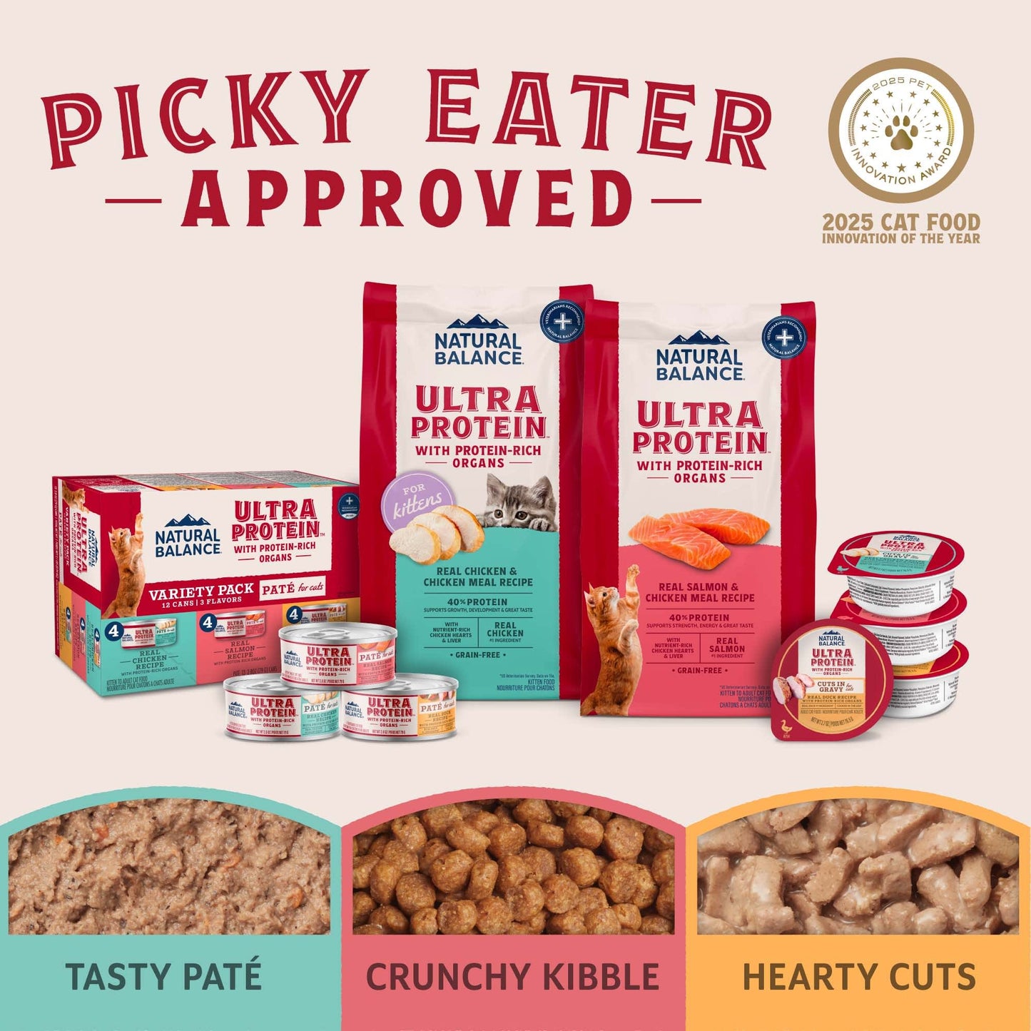 Natural Balance Ultra Protein Chicken, Duck & Salmon Cuts in Gravy Wet Cat Food Variety Pack, 2.7 oz. (12 Count)