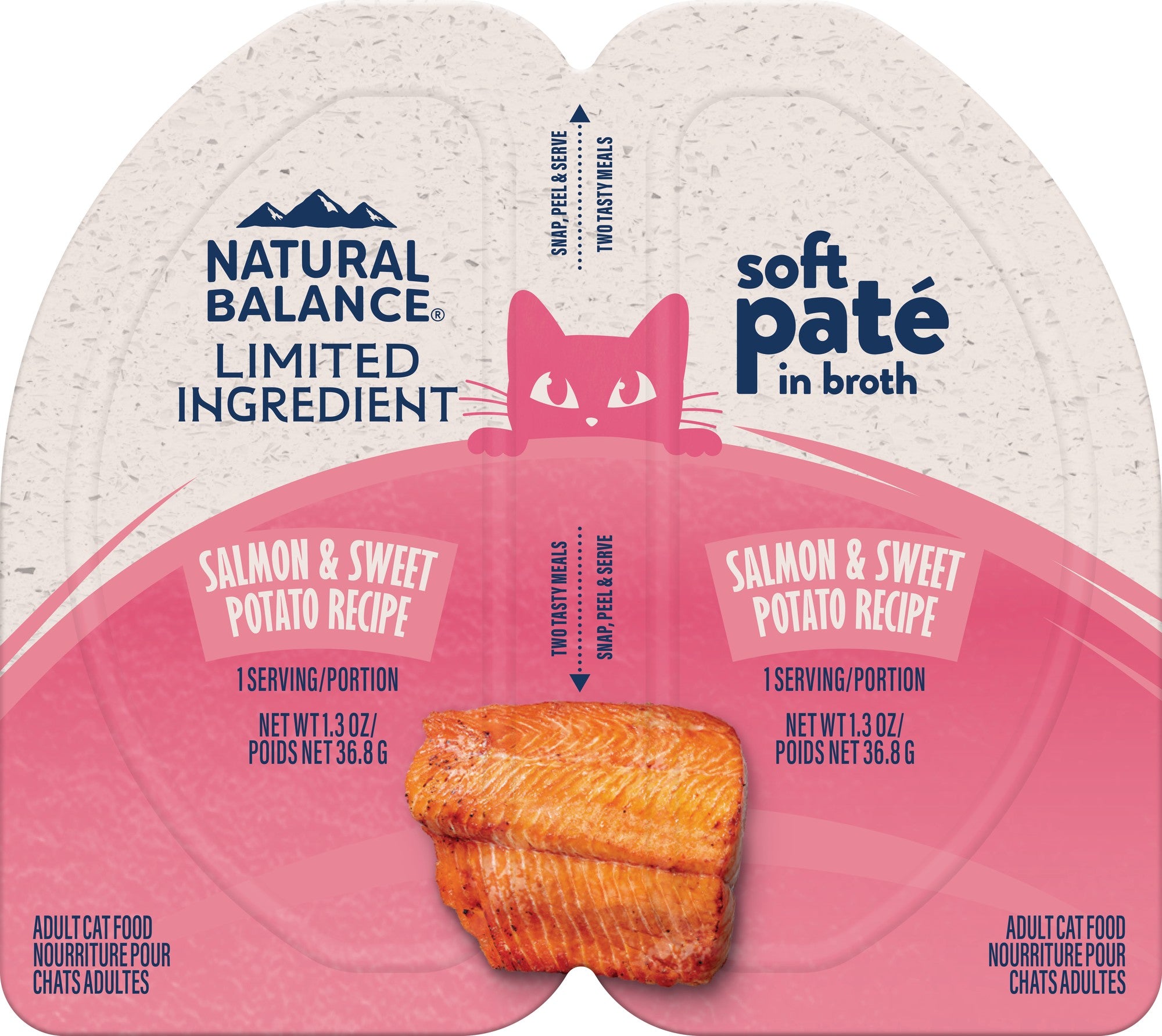Natural Balance Limited Ingredient Salmon & Sweet Potato Pate in Broth Wet Cat Food, 2.6 oz.