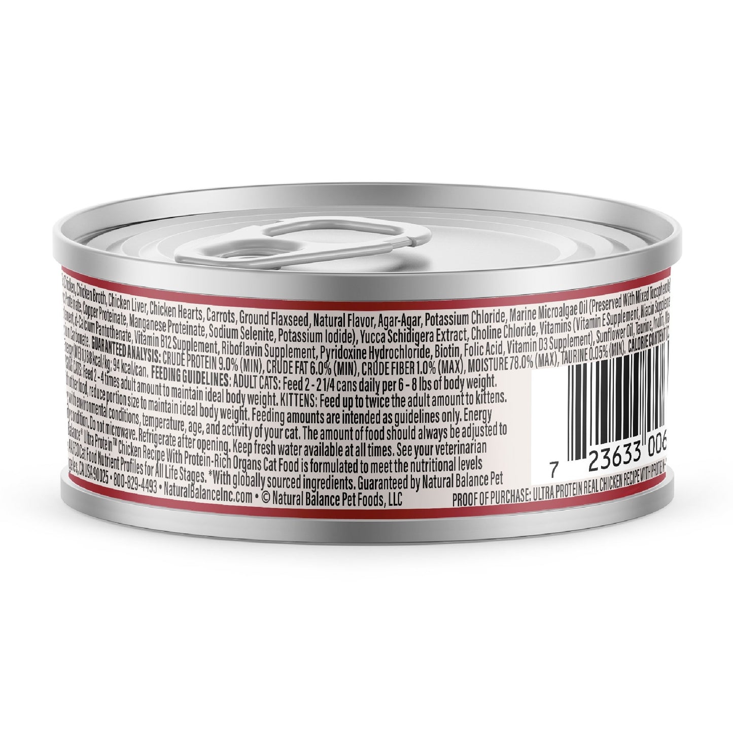 Natural Balance Ultra Protein Chicken Recipe with Organs Pate Wet Cat Food, 2.8 oz.