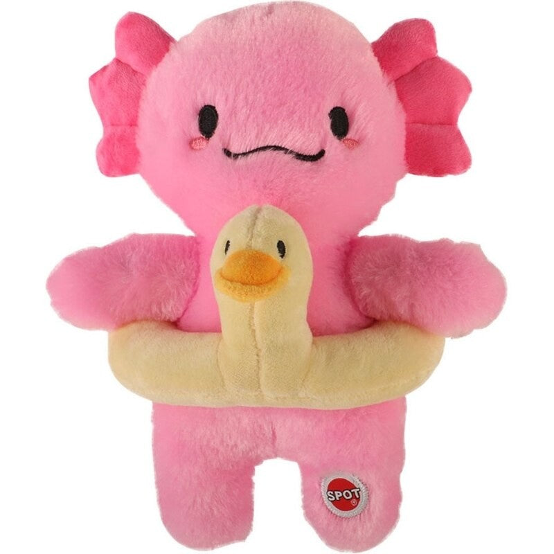 SPOT Axolotl with Duck Tube Dog Toy, 10 in.