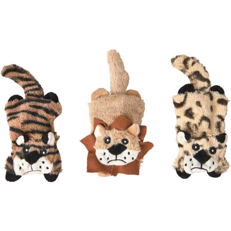 SPOT Lil' S Flat Cats Dog Toy, 5 in. (3 Pack)