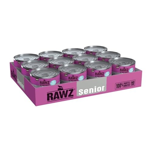 Rawz Natural Premium Pate Salmon & Green Mussels Senior Wet Cat Food, 5.5 oz.