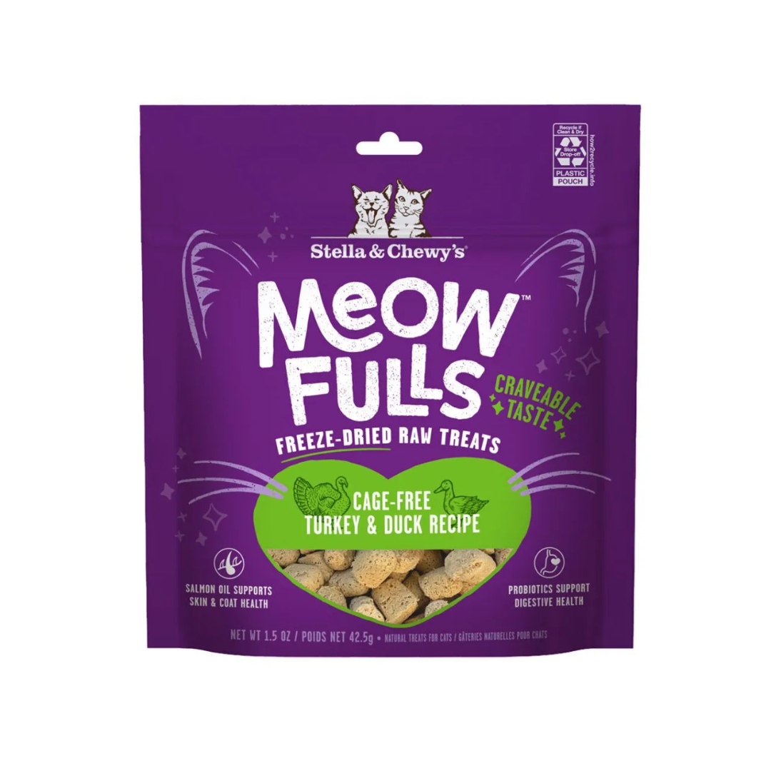 Stella & Chewy's Meowfulls Turkey & Duck Freeze-Dried Cat Treats, 1.5 oz.