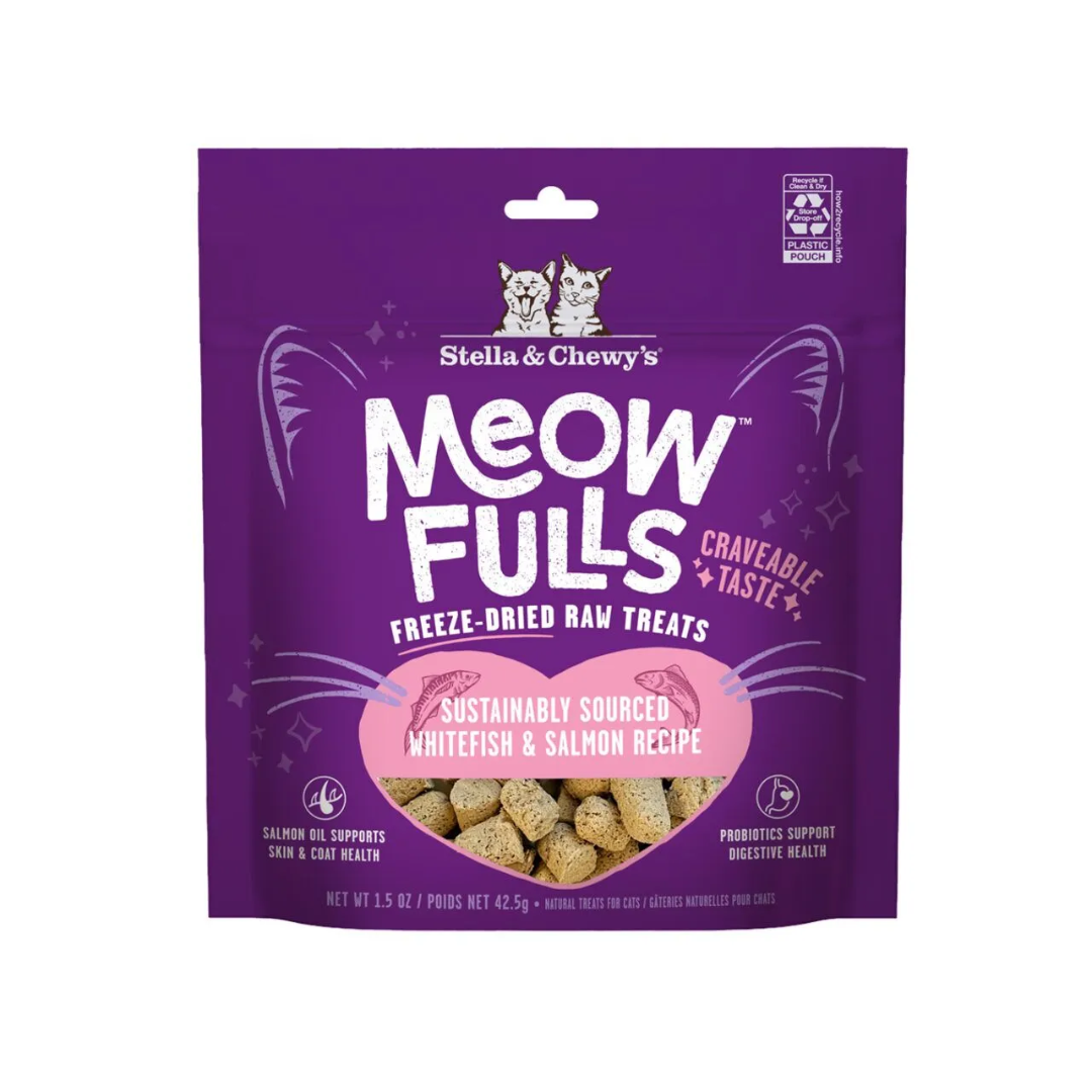 Stella & Chewy's Meowfulls Whitefish & Salmon Freeze-Dried Cat Treats, 1.5 oz.