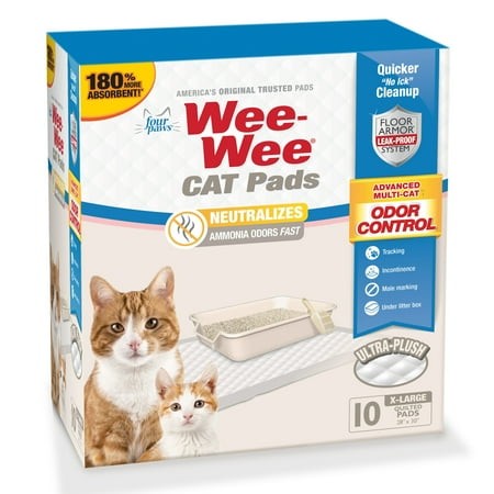 Four Paws Wee-Wee Unscented Cat Pads, 28 x 30 in. (10 Count)
