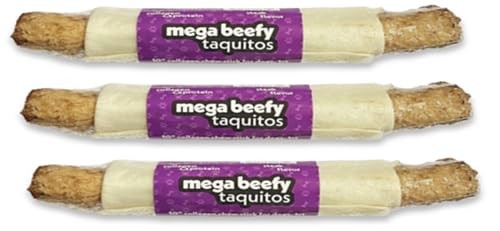 Frankly Original Pet - Steak Flavored Collegen Packed Beefy Taquito Stick For Dogs Pack Of 3 (Long Lasting Chews, Treats, Bones For Aggressive Chewers