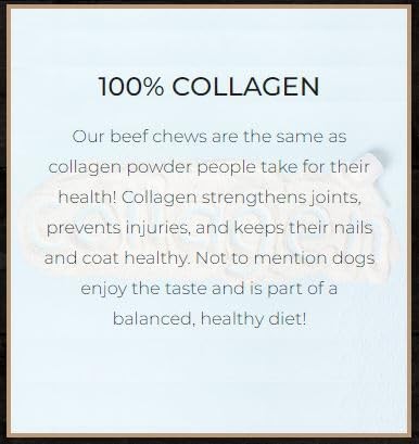 Frankly Original Pet - Steak Flavored Collegen Packed Beefy Taquito Stick For Dogs Pack Of 3 (Long Lasting Chews, Treats, Bones For Aggressive Chewers