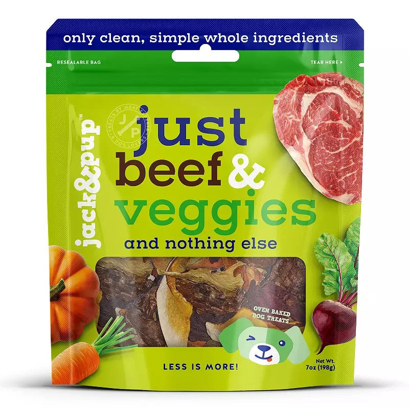 Jack & Pup Just Beef & Veggies Dog Treats, 7 oz.