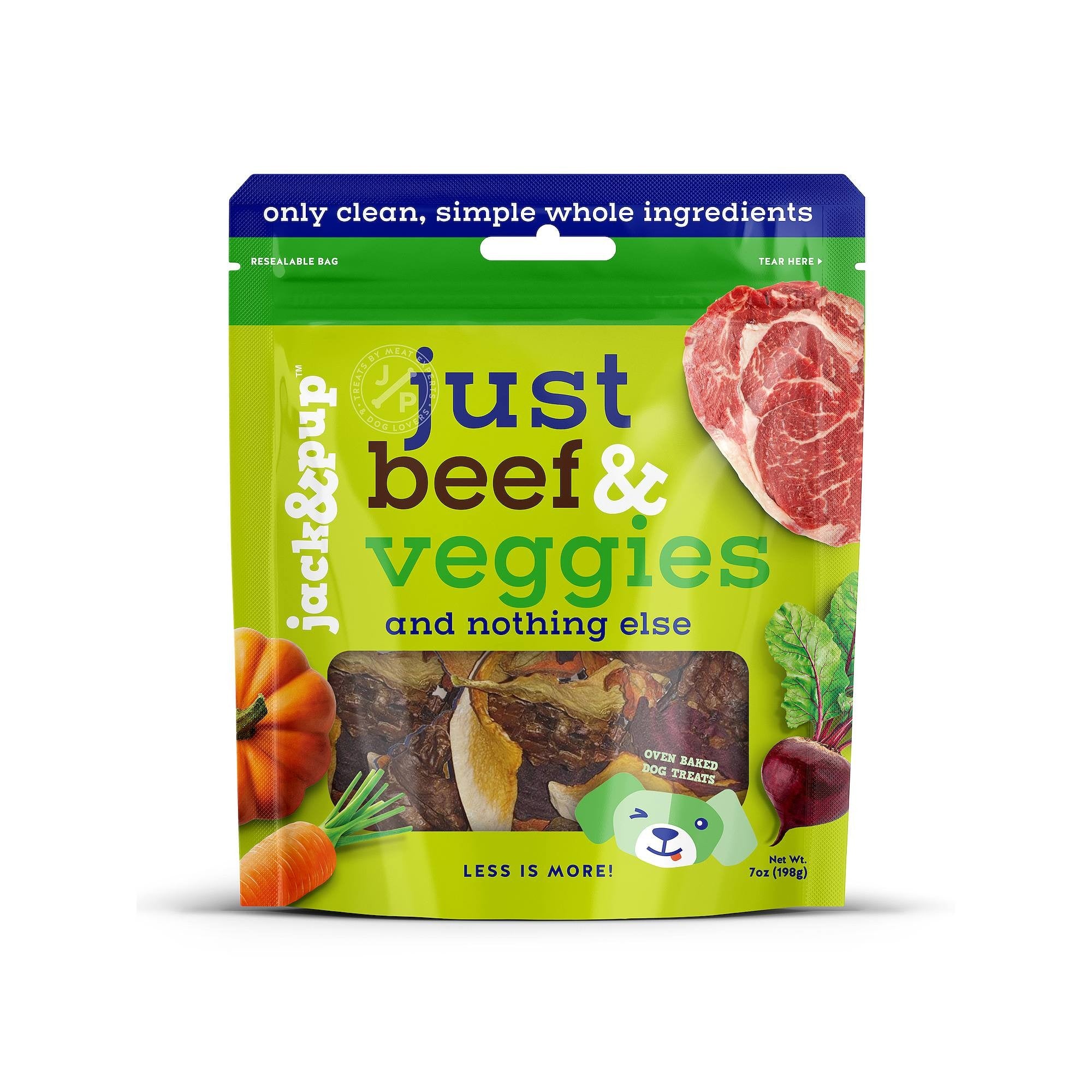 Jack & Pup Just Beef & Veggies Dog Treats, 7 oz.