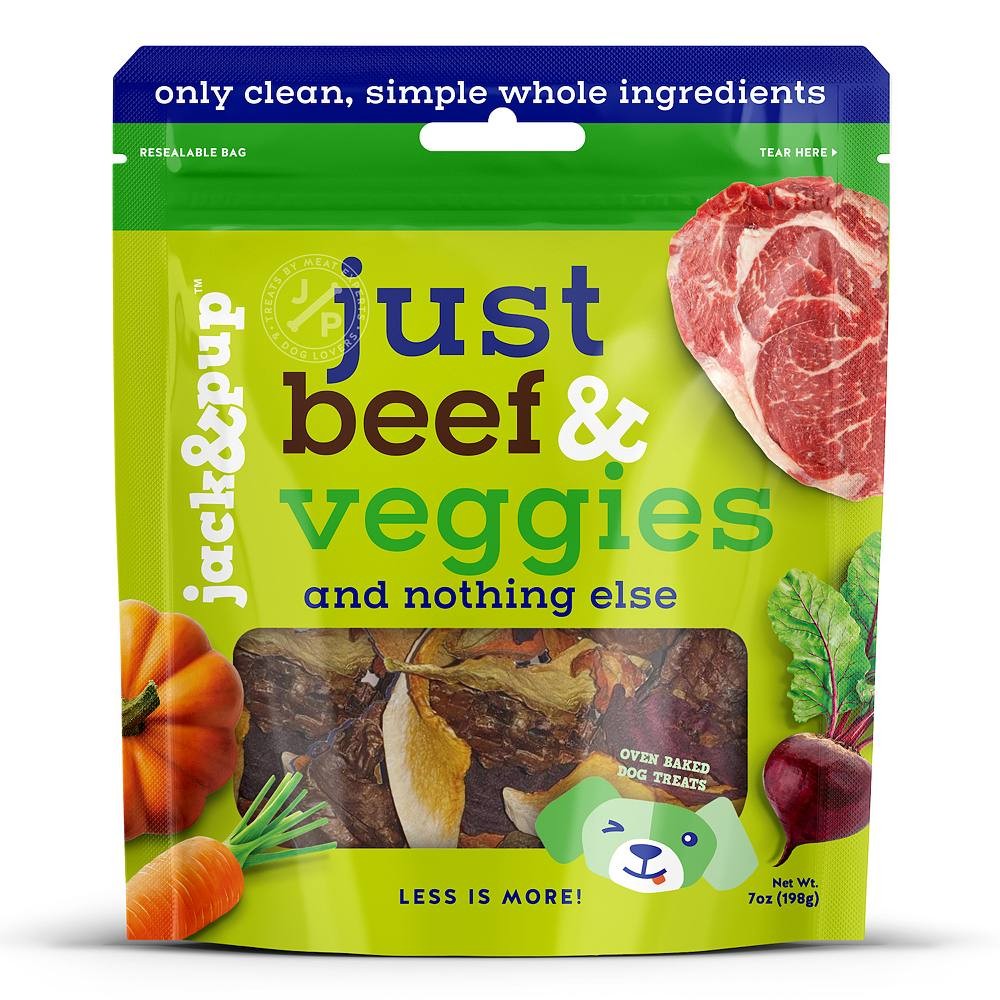 Jack & Pup Just Beef & Veggies Dog Treats, 7 oz.