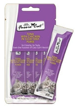 Fussie Cat Tuna with Chicken in Goat Milk Puree Lickable Cat Treats, 2 oz. (4 Pack)