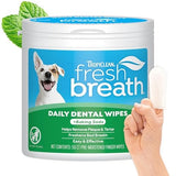 TropiClean Fresh Breath Dental Wipes for Plaque & Tartar Removal, 50 Count