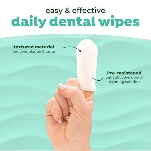 TropiClean Fresh Breath Dental Wipes for Plaque & Tartar Removal, 50 Count