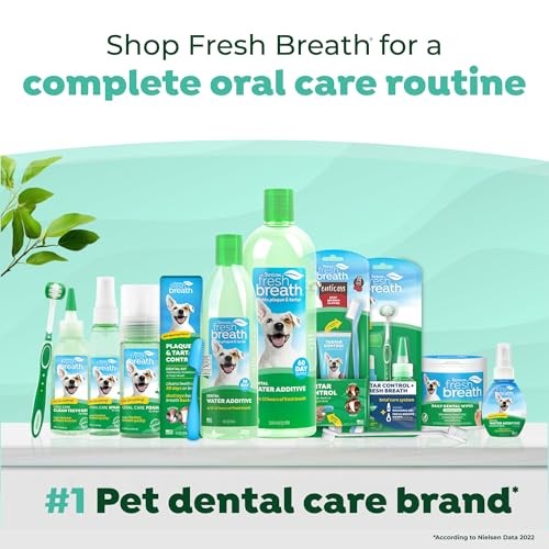 TropiClean Fresh Breath Dental Wipes for Plaque & Tartar Removal, 50 Count