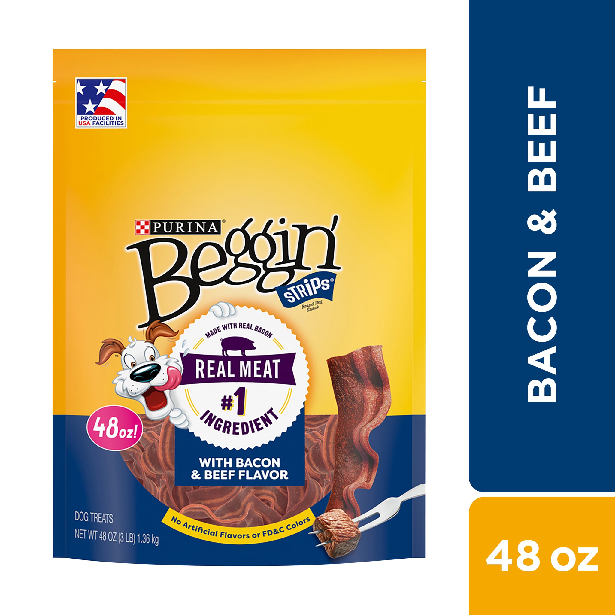 Purina Beggin' Strips Real Bacon & Beef Flavor Dog Treats, 96 oz.