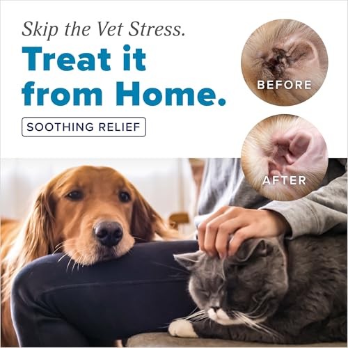 TropiClean HomeVet Ear Mite Treatment for Dogs & Cats, 2 oz.