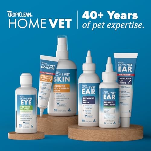 TropiClean HomeVet Ear Mite Treatment for Dogs & Cats, 2 oz.