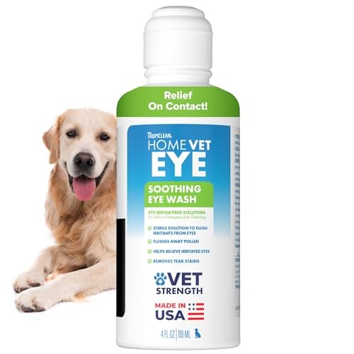 TropiClean HomeVet Soothing Eye Wash for Dogs & Cats, 4 oz.
