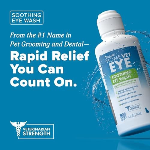 TropiClean HomeVet Soothing Eye Wash for Dogs & Cats, 4 oz.