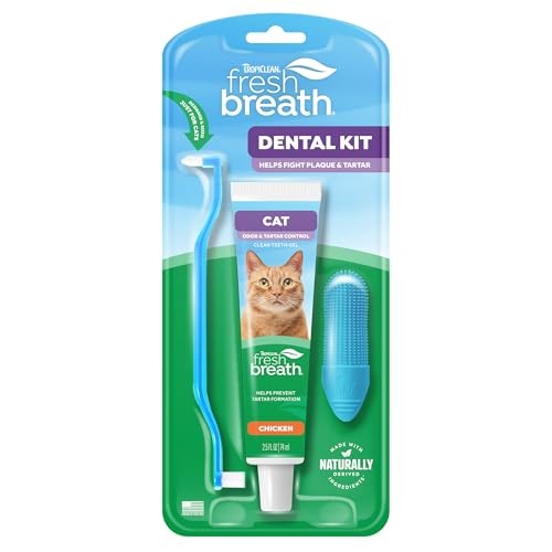 TropiClean Fresh Breath Cat Toothbrush & Toothpaste Dental Kit