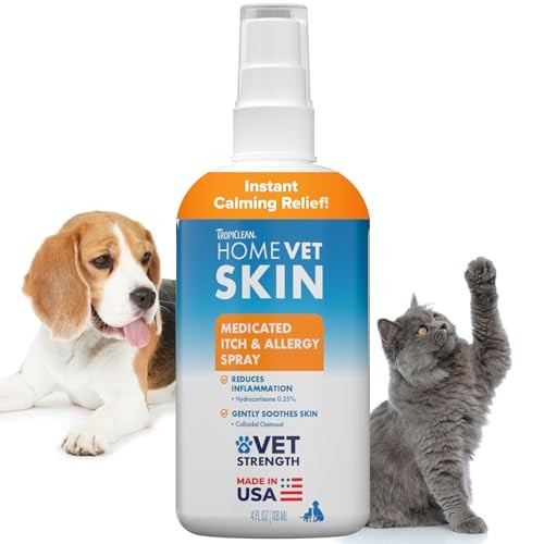 TropiClean HomeVet Allergy & Itch Relief Spray for Dogs & Cats, 8 oz.