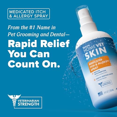 TropiClean HomeVet Allergy & Itch Relief Spray for Dogs & Cats, 8 oz.