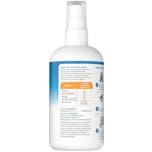 TropiClean HomeVet Allergy & Itch Relief Spray for Dogs & Cats, 8 oz.