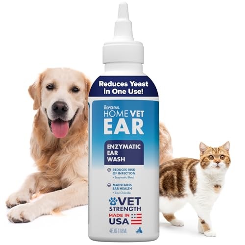 TropiClean HomeVet Enzymatic Ear Cleaner for Dogs & Cats, 2 oz.