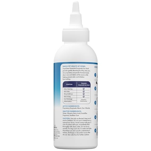 TropiClean HomeVet Enzymatic Ear Cleaner for Dogs & Cats, 2 oz.
