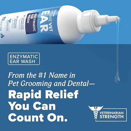 TropiClean HomeVet Enzymatic Ear Cleaner for Dogs & Cats, 2 oz.