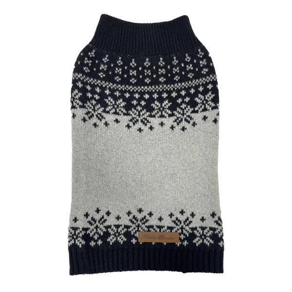 Eddie Bauer Whitman Fair Isle Pet Sweater, Gray/Black