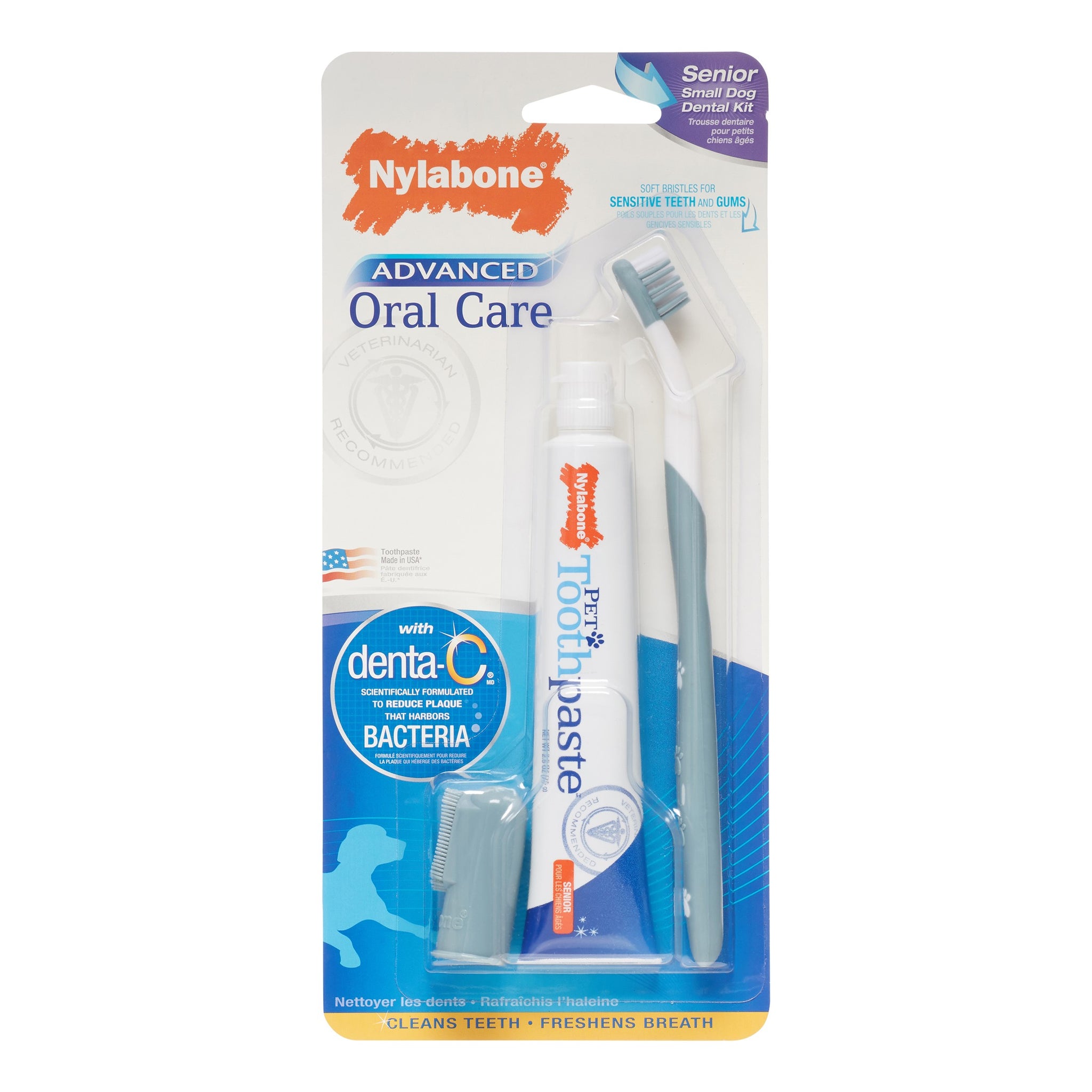 Nylabone Advanced Oral Care Senior Dog Dental Kit, Small