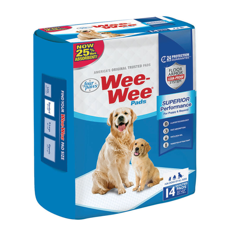 Four Paws Wee-Wee Puppy Housebreaking Pads, 14 Pack (22 x 23 in.)