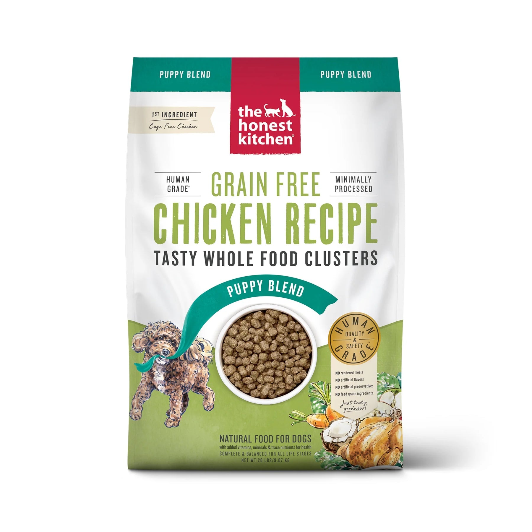 The Honest Kitchen Whole Food Clusters Puppy Whole Grain Chicken & Oat Dry Dog Food, 4 lbs.