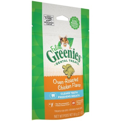 Feline Greenies Roasted Chicken Flavor Dental Cat Treats, 2.1 oz.