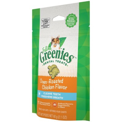 Feline Greenies Roasted Chicken Flavor Dental Cat Treats, 2.1 oz.