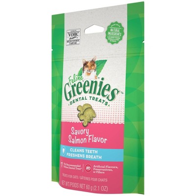 Feline Greenies Savory Salmon Flavor Dental Cat Treats, 2.1 oz.