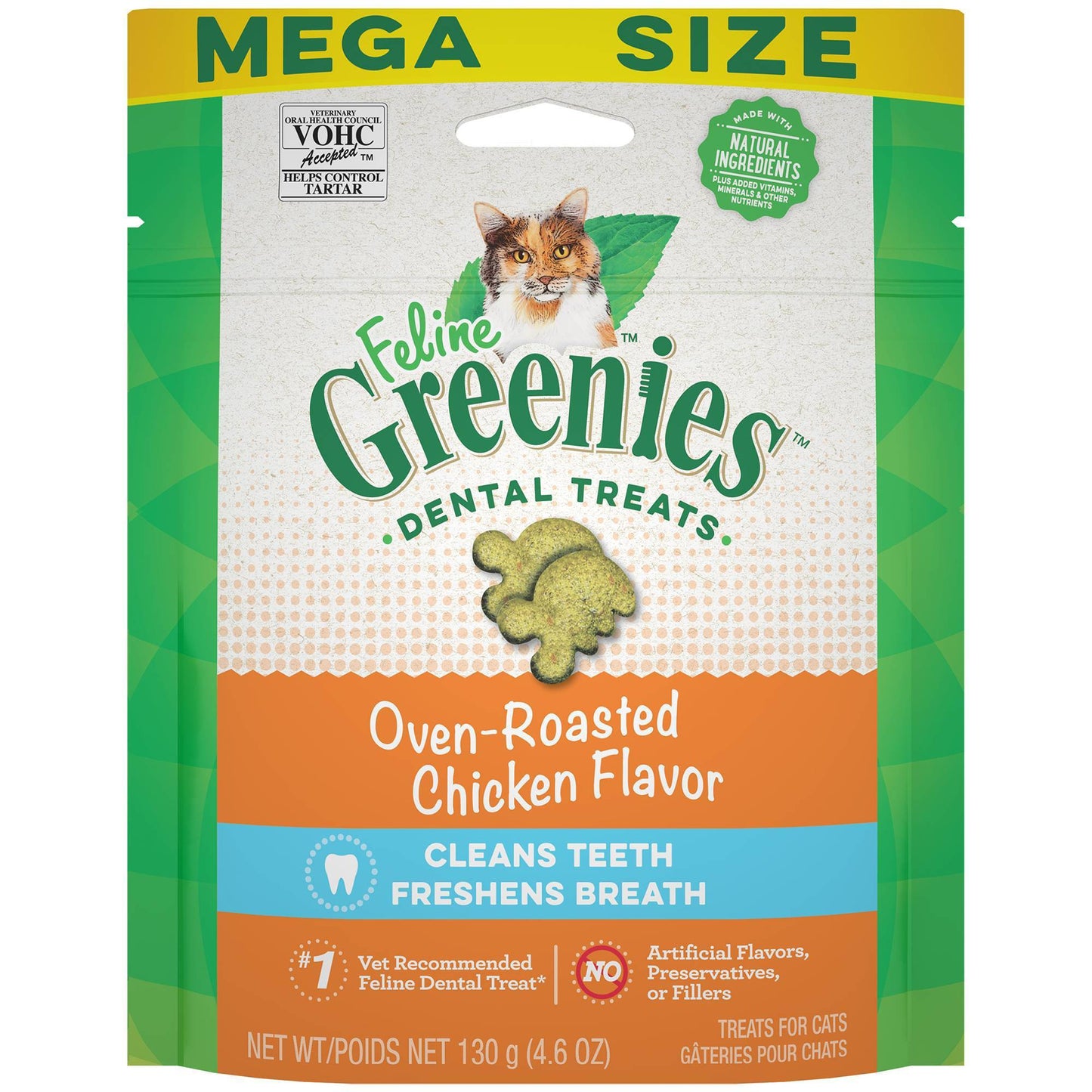 Feline Greenies Roasted Chicken Flavor Dental Cat Treats, 4.6 oz.