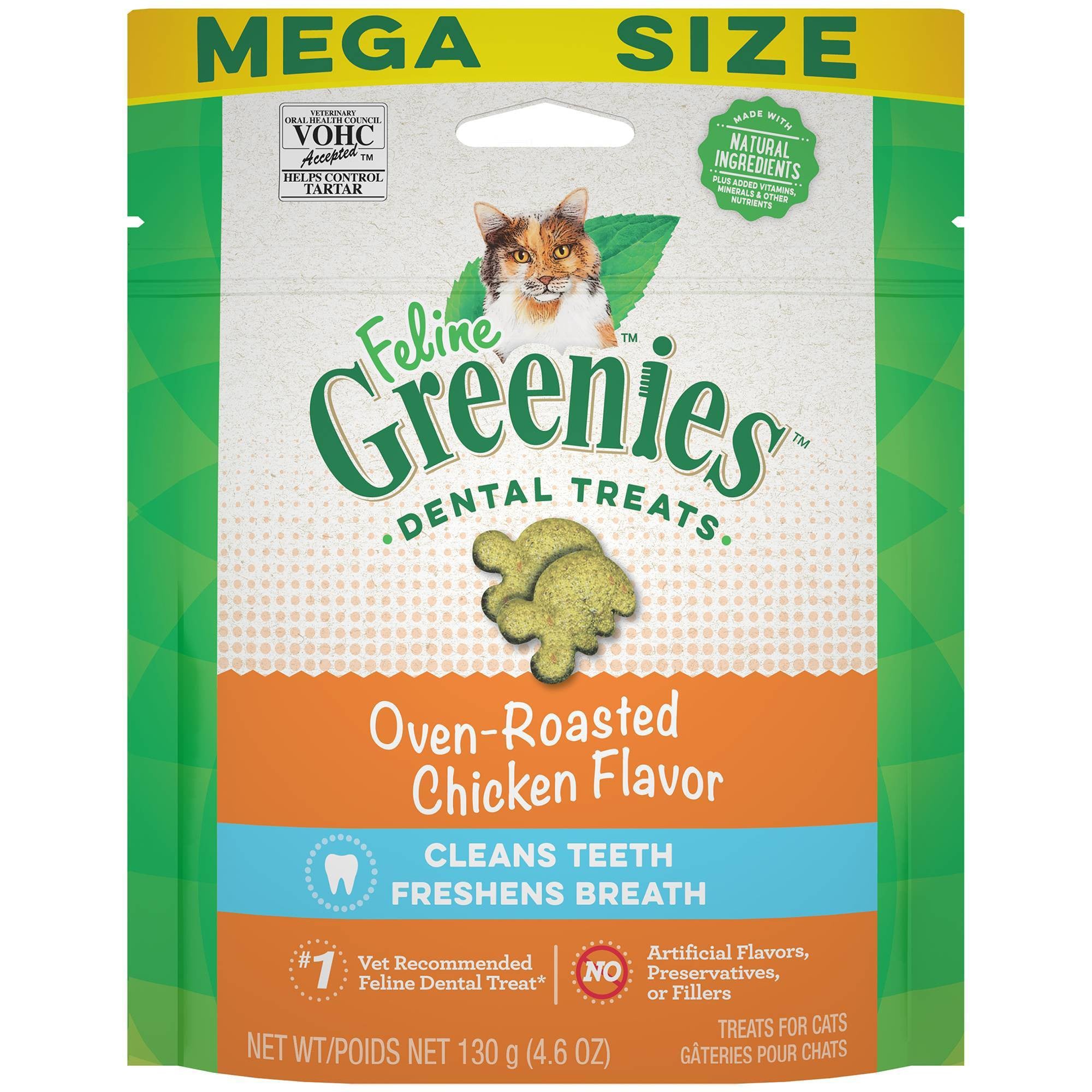 Feline Greenies Roasted Chicken Flavor Dental Cat Treats, 4.6 oz.