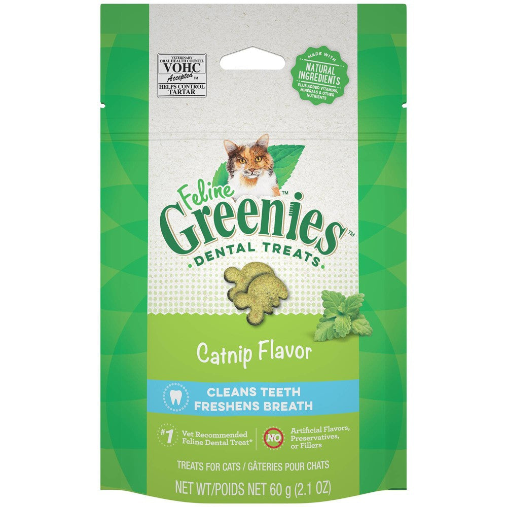 Feline Greenies Catnip Flavor Dental Cat Treats, 2.1 oz.