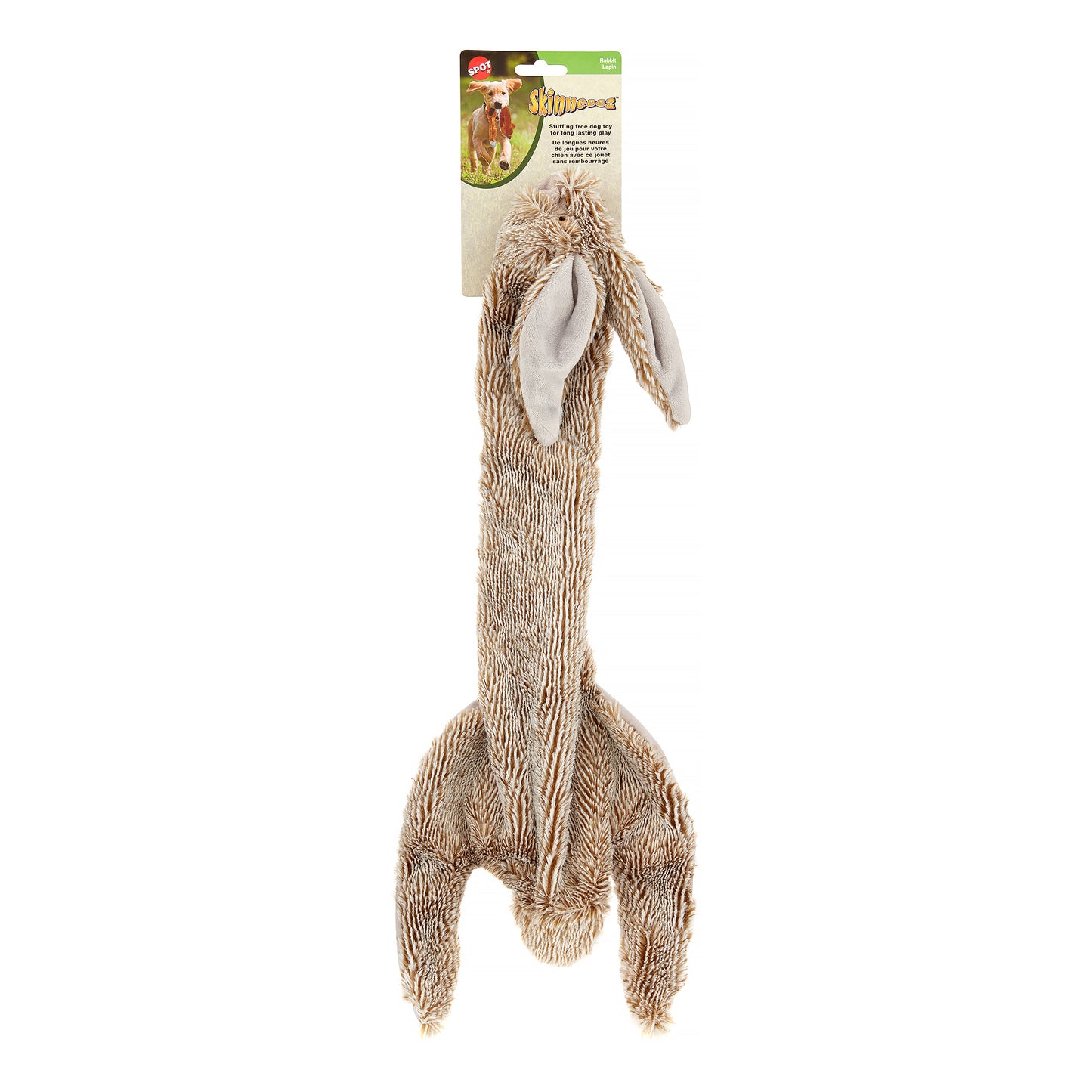 Spot Skinneeez Rabbit Dog Toy Large – No Stuffing Squeaker