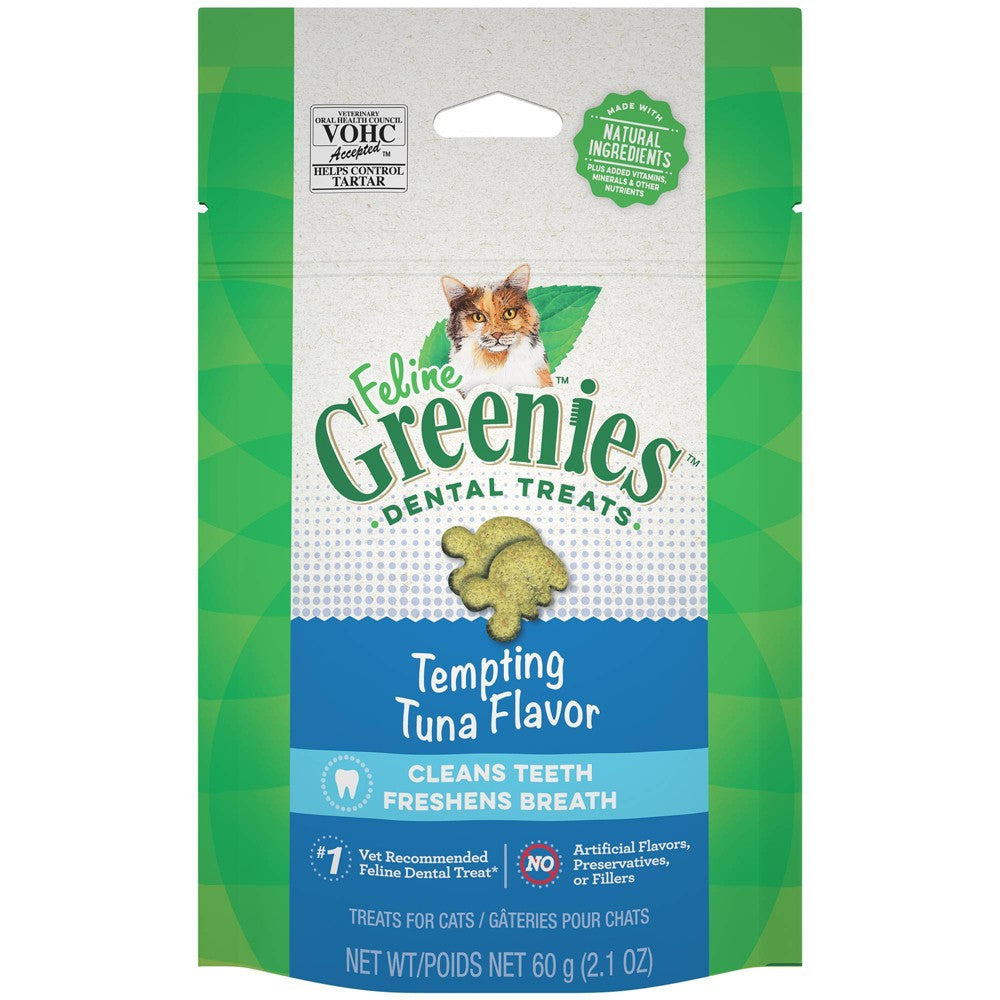 Feline Greenies Savory Tuna Flavor Dental Cat Treats, 2.1 oz.