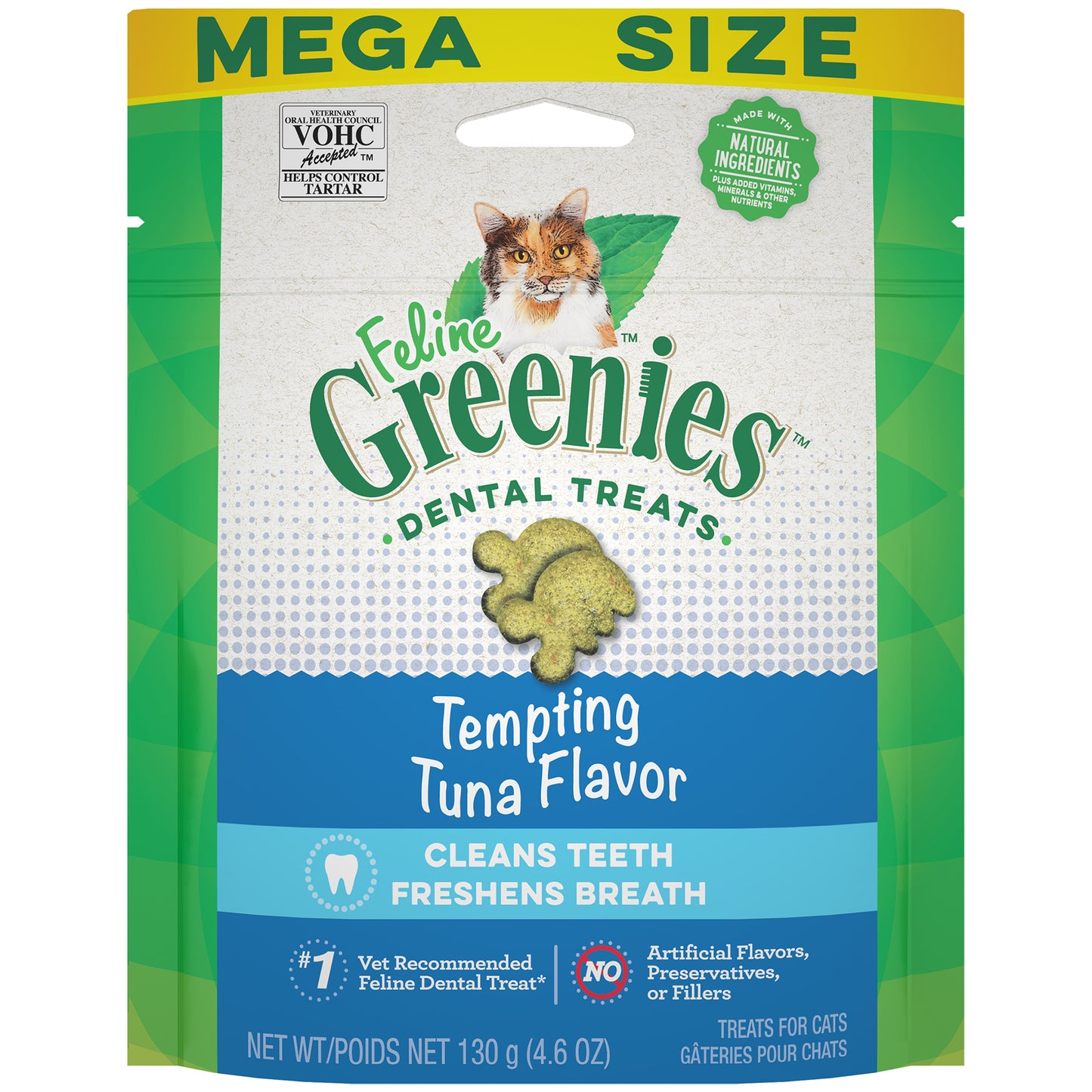 Feline Greenies Savory Tuna Flavor Dental Cat Treats, 4.6 oz.
