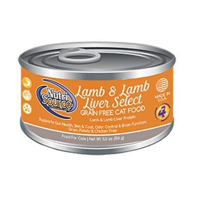 NutriSource Lamb & Liver Grain-Free Wet Cat Food, 5.5 oz.
