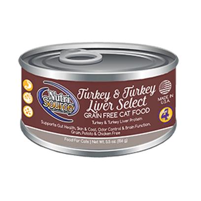 NutriSource Turkey Liver Grain-Free Wet Cat Food, 5.5 oz.
