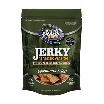 NutriSource Wild Boar, Turkey & Salmon Jerky Dog Treats, 4 oz.