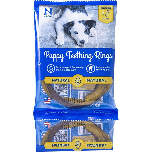 N-Bone Chicken Flavor Puppy Teething Rings, 7.2 oz.